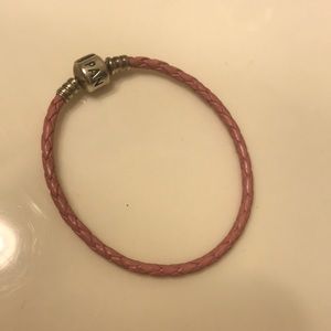 Authentic Pandora pink leather bracelet